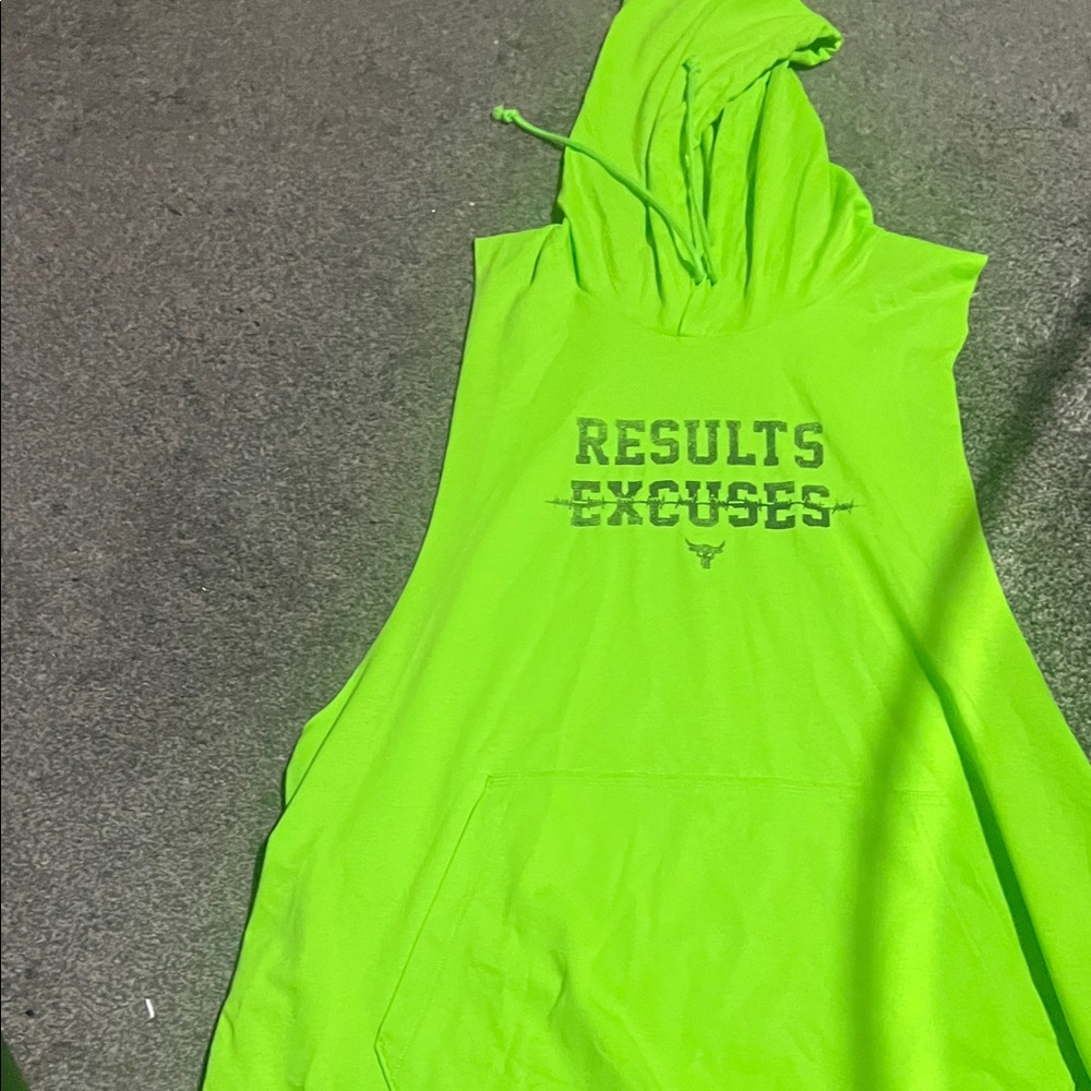Under Armour Bright Green Sleeveless Hoodie with front pocket